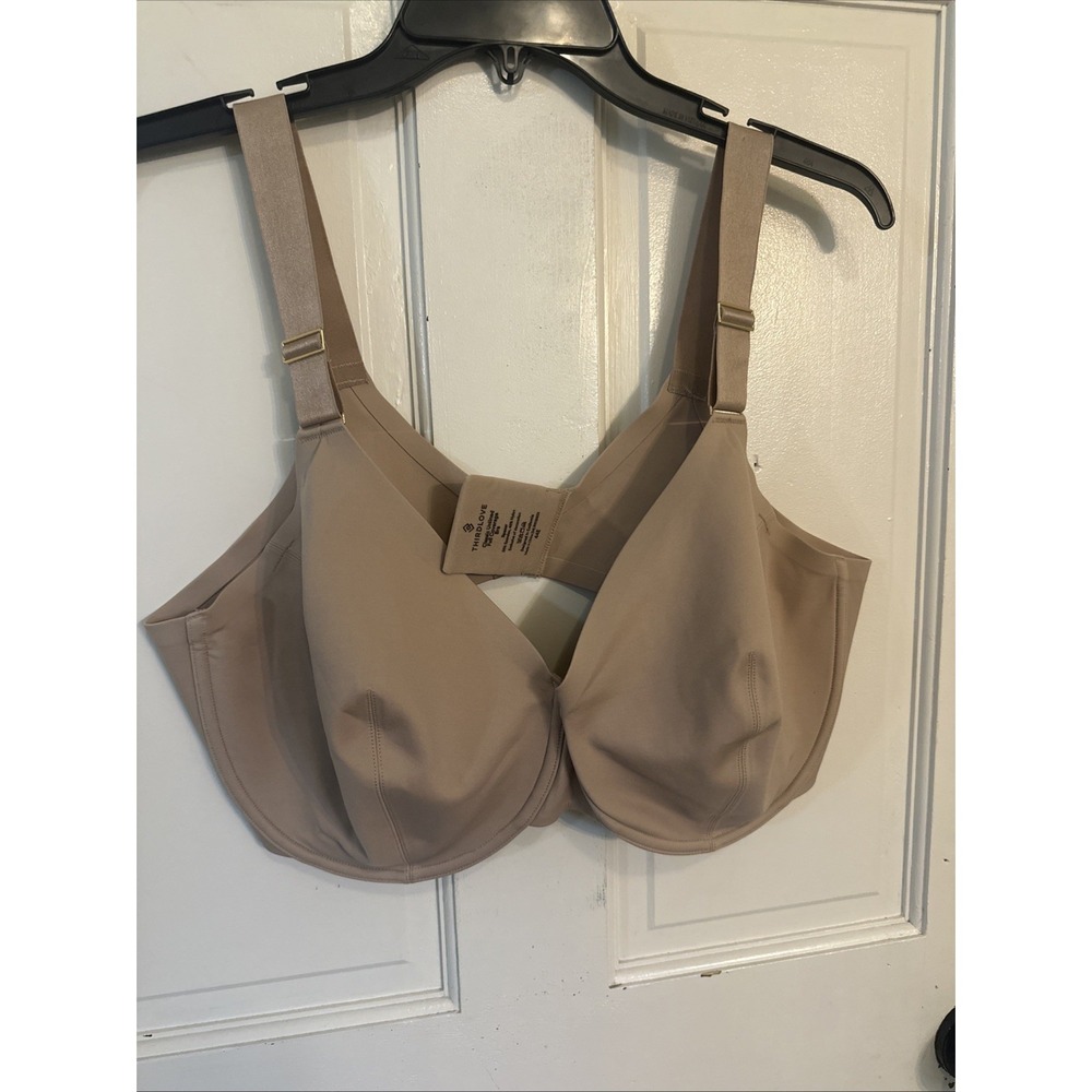 Third Love Beige Bra Classic Unlined Full Coverage Back Closure Underwire Sz 44E